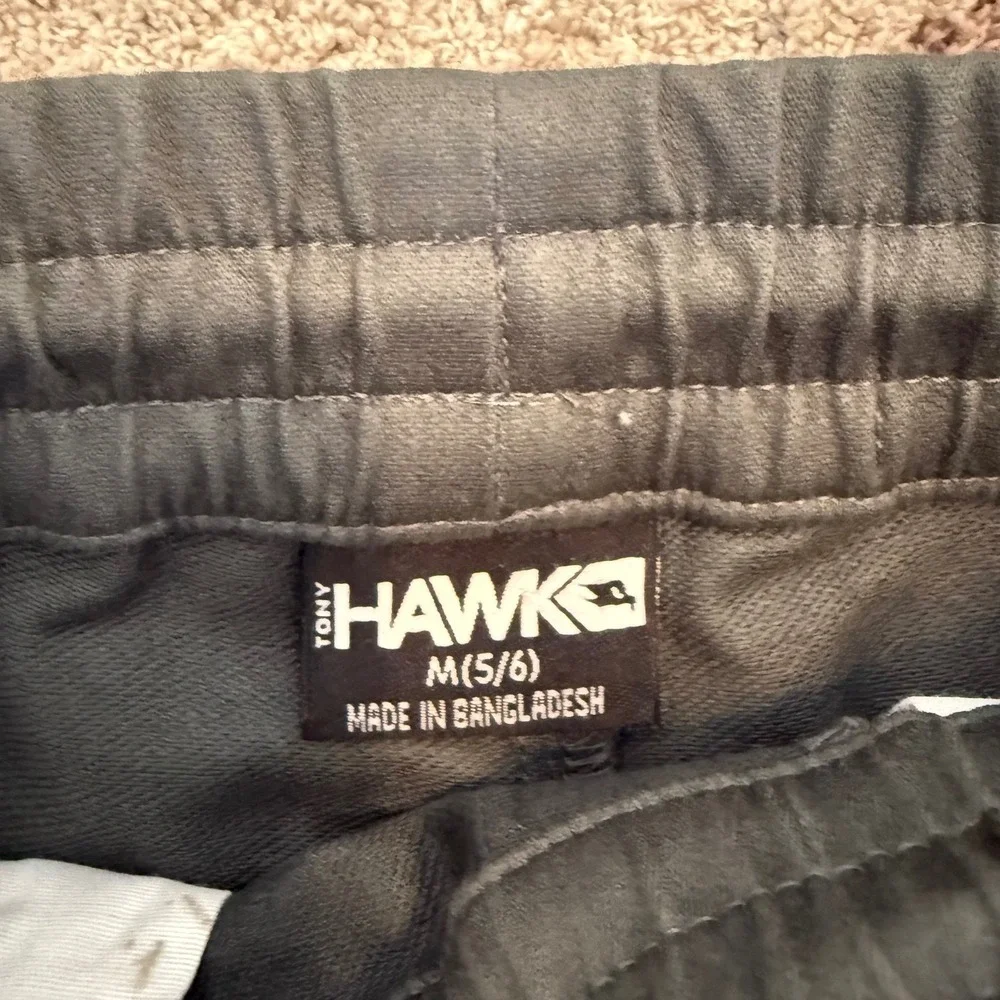 Tony Hawk Boys Cargo Pants Dark Olive Green Elastic Waist Size M 5/6